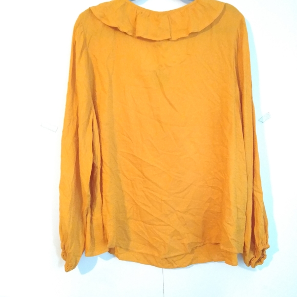 Ava & viv- ruffle long sleeve blouse-orange - Picture 7 of 7